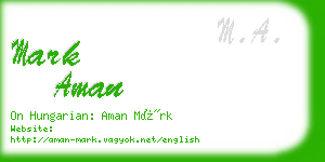 mark aman business card